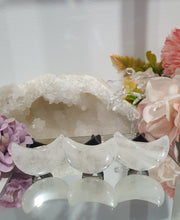 Load image into Gallery viewer, Moon Car Clip Quartz Stone Crystal Carving Stone

Inspires Powerful Magic &amp; Spirituality

Lovely Moon Quartz Crystal Car Clip.  Decorative Clip for Car Vent. 

Intuitively ( randomly) Chosen


