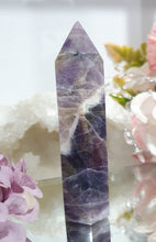 Load image into Gallery viewer, Amethyst Crystal Tower Point Stone.  has broken tip.

INSPIRES INTUITION

Lovely Amethyst Crystal Point Tower. has a broken tip  
