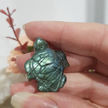 Load image into Gallery viewer, turtle labradorite crystal carving
