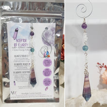 Load image into Gallery viewer, Sceptor-of-Clarity-crystal-energy-enhancer-Fluorite-stone-suncatcher-ornament-hanger
