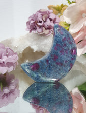 Load image into Gallery viewer, Lovely Moon Ruby in Kyanite Crystal Carving Stone. This is Freestanding. Inspires communication and manifestation.
