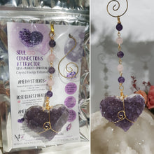 Load image into Gallery viewer, Soul-Connector-Attractor-Crystal-Energy-Enhancer-Amethyst-Stone-Suncatcher-Hanger-Ornament-Moonlight-
