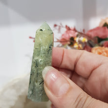 Load image into Gallery viewer, Prehnite crystal point tower gemstone stone 55mm 7
