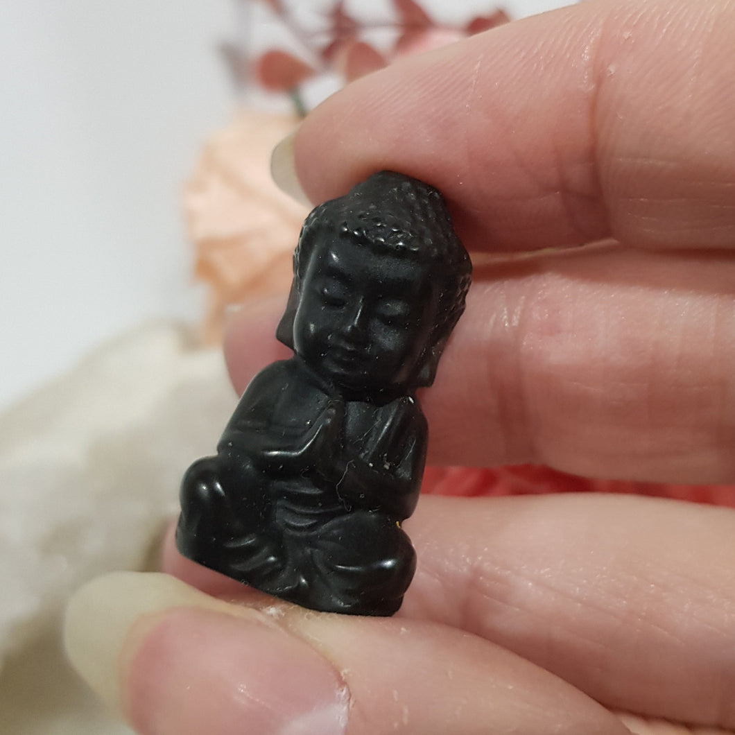 obsidian crystal buddha