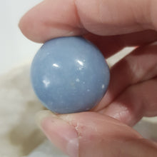 Load image into Gallery viewer, Angelite Crystal Tumble Stone 26mm 4
