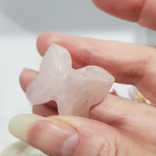 Load image into Gallery viewer, Butterfly Rose Quartz Crystal Carving Stone 30mm 3 INCLUSIONS
