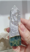 Load image into Gallery viewer, Ocean Jasper Crystal Point Tower Stone.  

INSPIRES ADAPTION, OVERCOMES CHALLENGES AND BRINGS JOY

Lovely Ocean jasper crystal point tower. 


