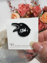 Load image into Gallery viewer, F CAW F crow raven pin lapel badge brooch Acrylic Jewellery 30mm FUNNY CUTE
