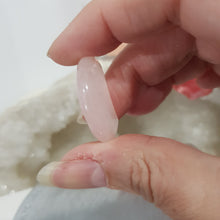 Load image into Gallery viewer, Moon Rose Crescent Quartz crystal carving 30mm 6 CHIPPED EDGE
