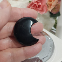 Load image into Gallery viewer, Moon Crescent Black Obsidian Crystal Carving 30mm 6 SCUFF
