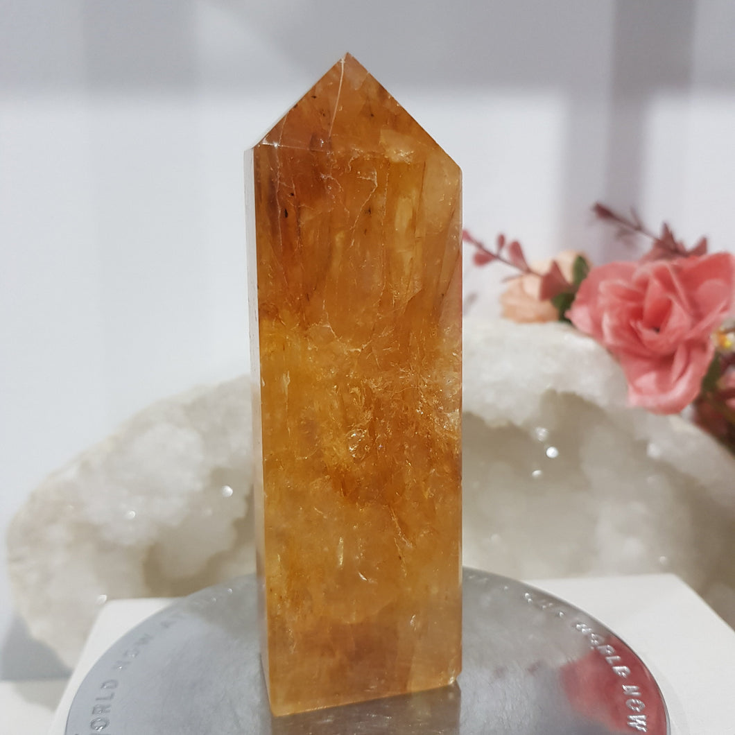 Golden Healer Crystal Point Tower Stone 100mm small scratch