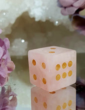 Load image into Gallery viewer, Beautiful Die Dice Rose Quartz Crystal Carving. Promotes Love and harmony. Lovely Quality
