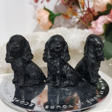 Load image into Gallery viewer, dog-spaniel-black-obsidian-animal-crystal-carving
