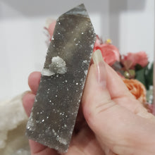 Load image into Gallery viewer, black-sphalerite-crystal-tower-stone
