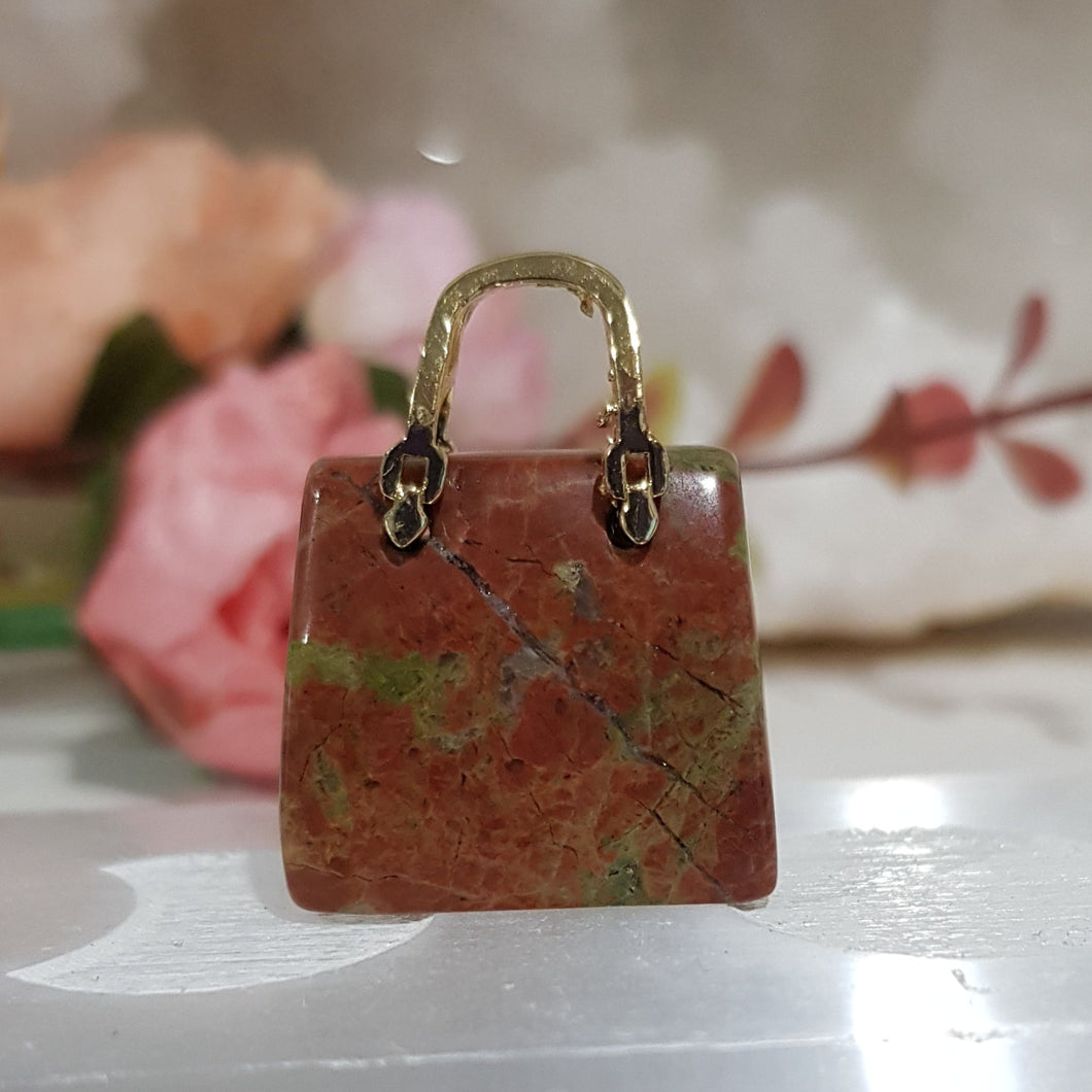 Handbag Unakite Carving 1