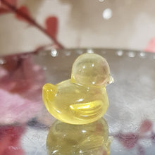Load image into Gallery viewer, Mini Collectables crystal carving DUCK yellow fluorite 60
