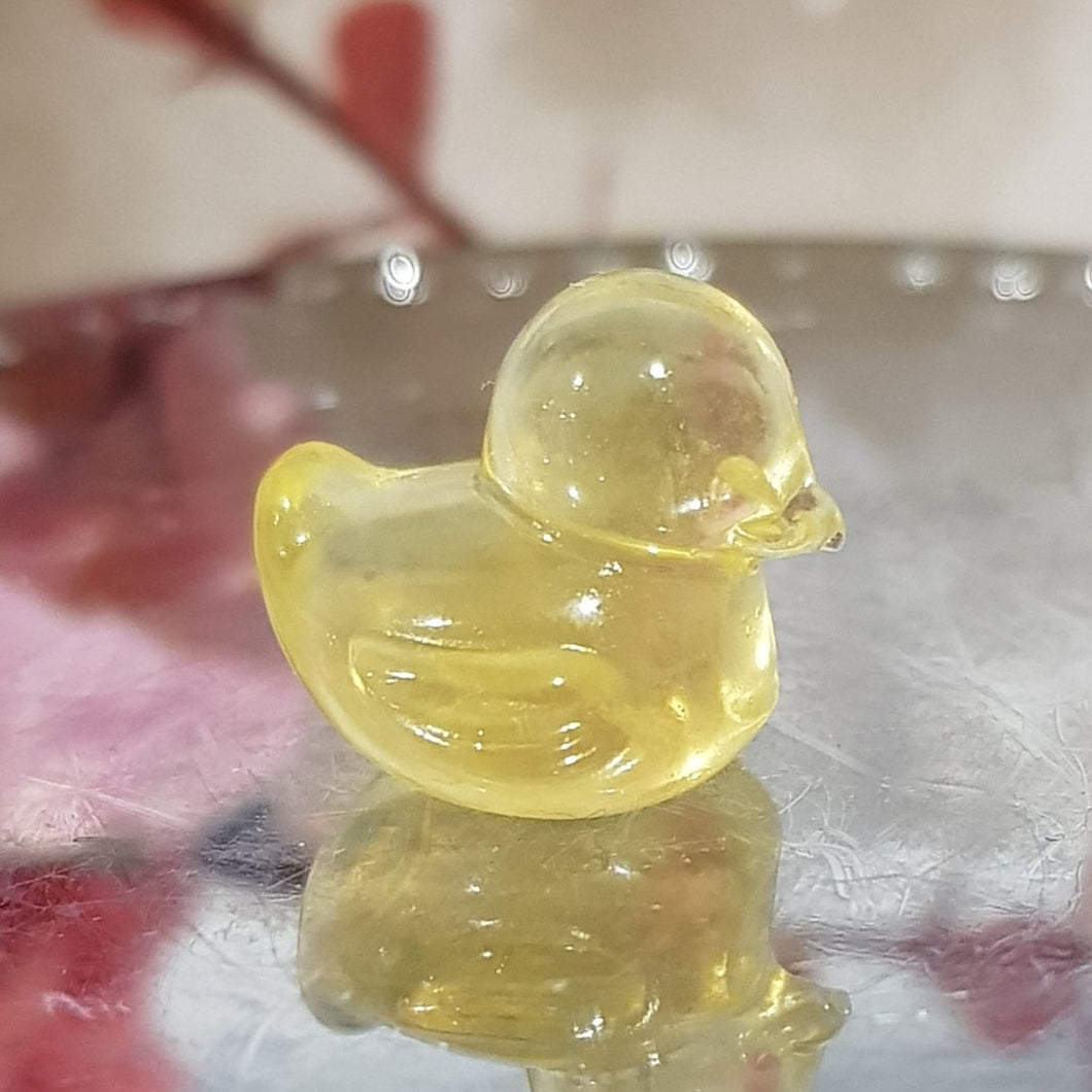 Mini Collectables crystal carving DUCK yellow fluorite 60
