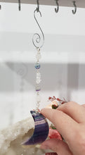 Load image into Gallery viewer, Fluorite Moon silver Energy Enhancer Sun Catcher Ornament 1
