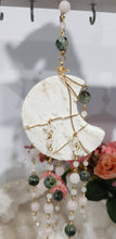 Load image into Gallery viewer, HARMONY / COMMUNICATION / LOVE - White Agate Moon Gold Wired Crystal Energy Enhancer / Hanger / Sun Catcher 340mm EE50
