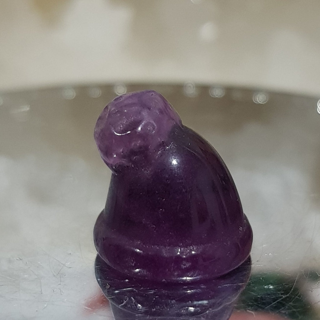 Mini Collectables crystal carving SANTA HAT fluorite 61