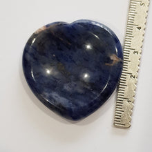 Load image into Gallery viewer, Gorgeous Sodalite Heart Worry Stone Crystal Carving Stone. Promotes emotional balance &amp; Self Esteem. Place in your pocket or bag to relieve stress and anxiety. 
