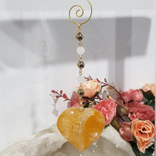 Load image into Gallery viewer, Golden Healer crystal Heart gold Energy Enhancer Sun Catcher suncatcher hanger 1
