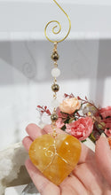 Load image into Gallery viewer, Golden Healer crystal Heart gold Energy Enhancer Sun Catcher suncatcher hanger 1
