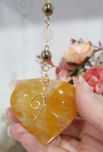 Load image into Gallery viewer, Golden Healer crystal Heart gold Energy Enhancer Sun Catcher suncatcher hanger 1
