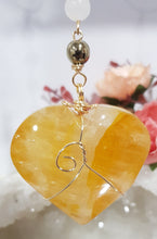 Load image into Gallery viewer, Golden Healer crystal Heart gold Energy Enhancer Sun Catcher suncatcher hanger 1
