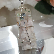 Load image into Gallery viewer, Flower Agate Crystal wire wrapped pendant silver 50mm ( chain not included) P50
