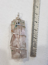 Load image into Gallery viewer, Flower Agate Crystal wire wrapped pendant silver 50mm ( chain not included) P50
