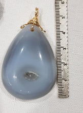 Load image into Gallery viewer, Druzy Agate Crystal pendant gold wire wrapped 54mm ( chain not included) P75
