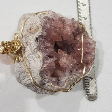 Load image into Gallery viewer, Pink Amethyst gold Energy Enhancer crystal Sun Catcher gemstone suncatcher Ornament hanger 1
