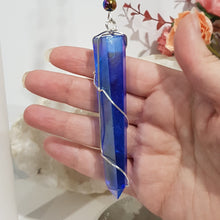 Load image into Gallery viewer, handcrafted-lightsaber-energy-force-titanium-aura-quartz-crystal-energy-enhancer-hanger-ornament-sun catcher-moonlight-crystals-australia-original-creator-of-the-geniune-gemstone-crystal-energy-enhancer©

