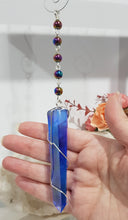 Load image into Gallery viewer, handcrafted-lightsaber-energy-force-titanium-aura-quartz-crystal-energy-enhancer-hanger-ornament-sun catcher-moonlight-crystals-australia-original-creator-of-the-geniune-gemstone-crystal-energy-enhancer©
