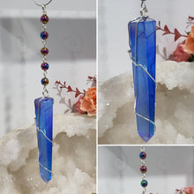 Load image into Gallery viewer, handcrafted-lightsaber-energy-force-titanium-aura-quartz-crystal-energy-enhancer-hanger-ornament-sun catcher
