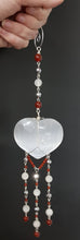 Load image into Gallery viewer, Selenite Heart crystal silver wired Energy Enhancer Sun Catcher hanger 2
