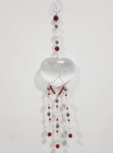 Load image into Gallery viewer, Selenite Heart crystal silver wired Energy Enhancer Sun Catcher hanger 2
