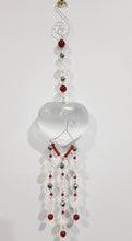 Load image into Gallery viewer, Selenite Heart crystal silver wired Energy Enhancer Sun Catcher hanger 2
