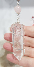 Load image into Gallery viewer, Quartz crystal point silver Energy Enhancer Suncatcher Ornament hanger 2
